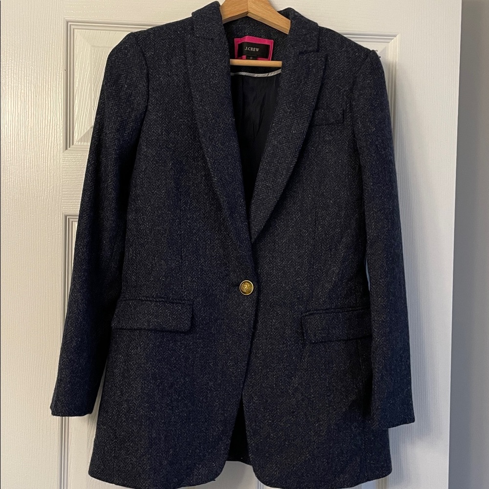 NWOT J. Crew Dark Blue Blazer with Gold Accent